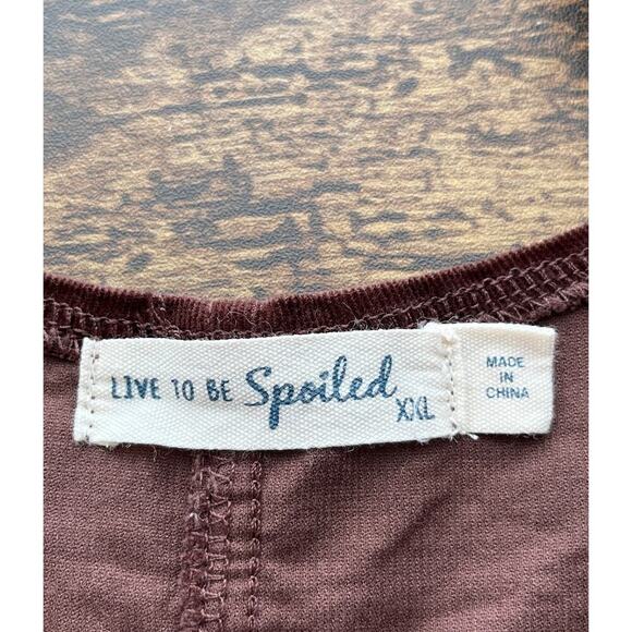 Live to be Spoiled Womens XXL Brown Overall Pockets Dress Lagen Look/Boho - Picture 3 of 8